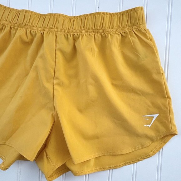 Gymshark Loose Fit Training Shorts (Size S) Marigold Yellow 2.5” Active Workout - Picture 2 of 6